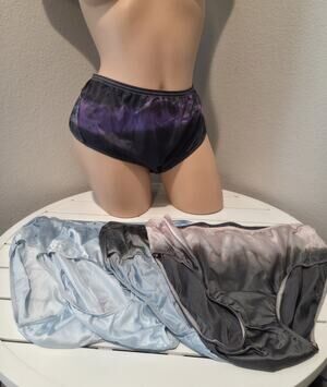 Shadowline 11182 Nylon Lace Bikini Panty Lot of 5 Pink Gray Blue 10/3XL